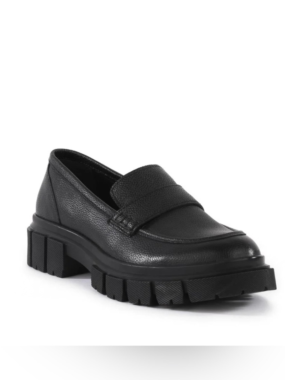 Seychelles Sweet Jane Black Leather Lug Sole Loafers 9